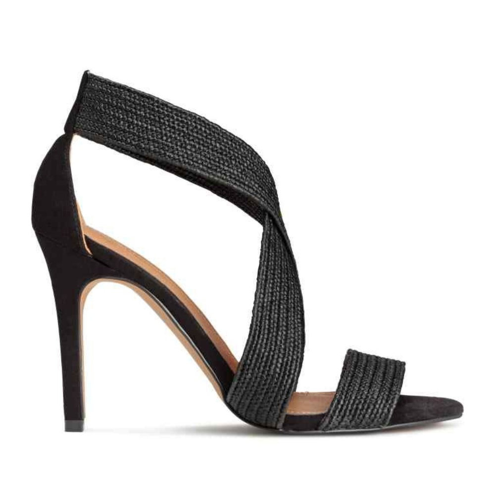 Black H&M Strappy Braided Sandals